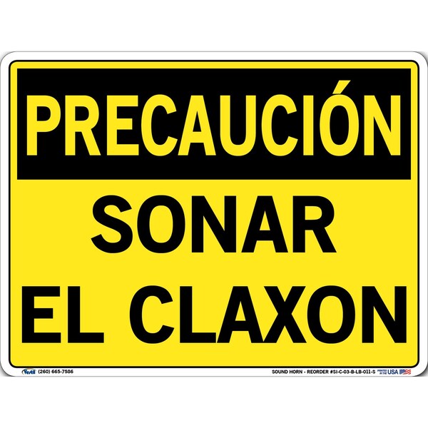 Vinyl Label Sign, 9-1/2" Height, 12-1/2" Width, Vinyl Label, Rectangle, Spanish